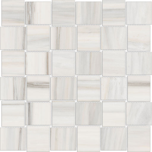 Full Sheet Sample - Mayfair Zebrino Grigio Basket Weave Porcelain Mosaic - 2" x 2" Polished