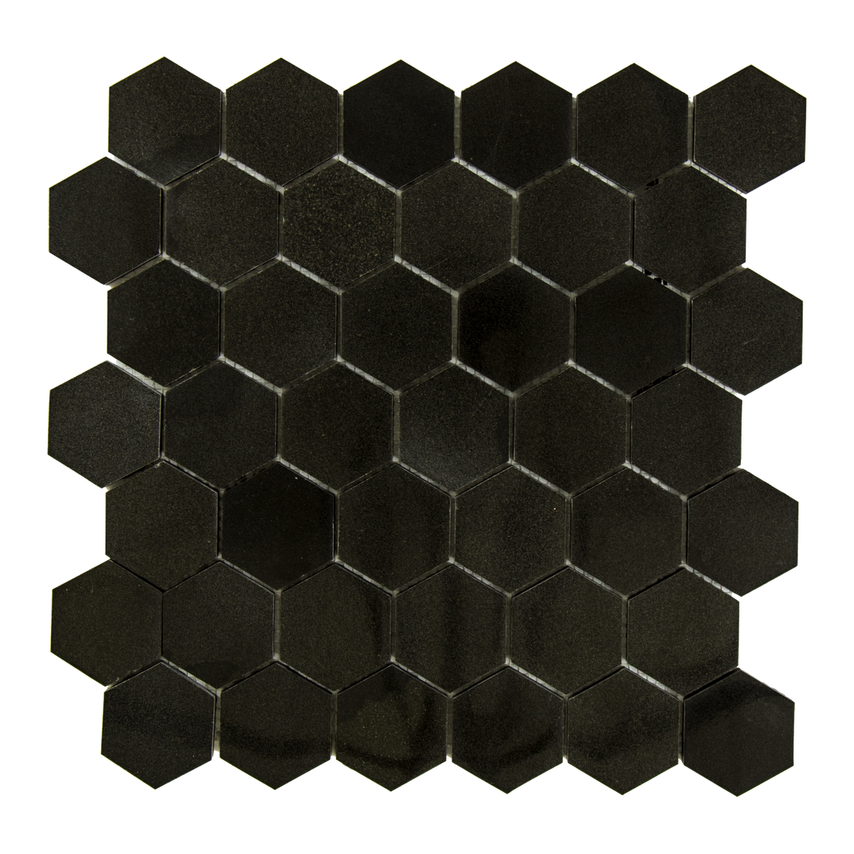 Absolute Black Granite Mosaic 2" Hexagon Stone & Tile Shoppe