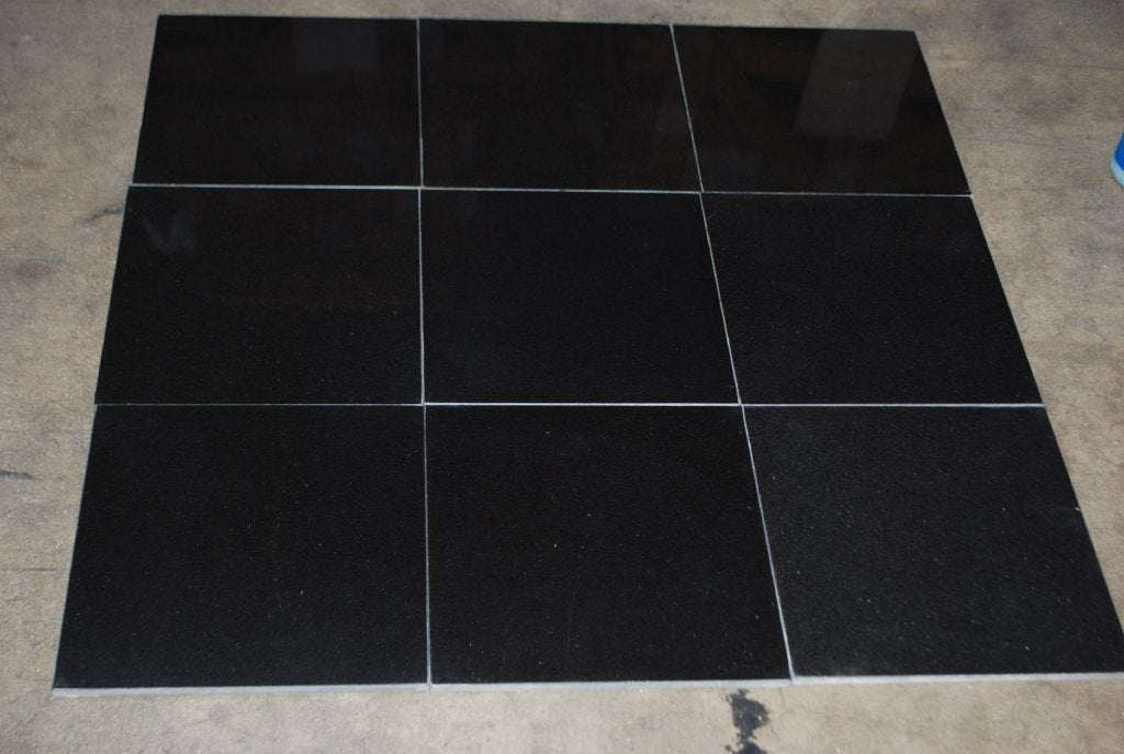 Absolute Black Granite Tile - 12" x 12" x 3/8"