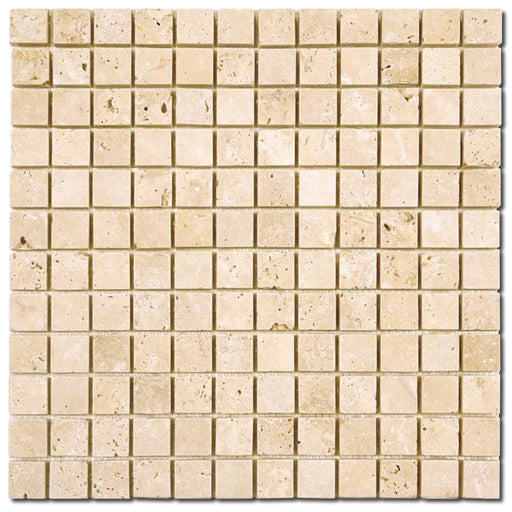 Alabastrino Tumbled Travertine Mosaic - 12" x 12" x 3/8"