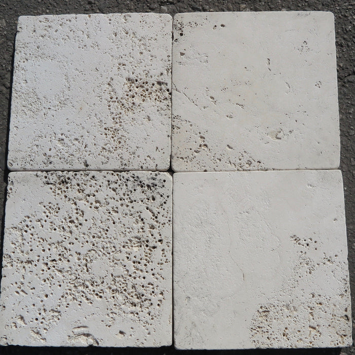 Alabastrino Travertine Tile - 8" x 8" x 5/8" Tumbled