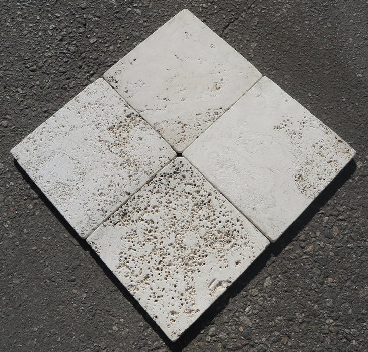 Tumbled Alabastrino Travertine Tile - 8" x 8" x 5/8"