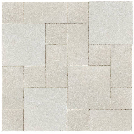 Antalya Cream Sandblasted & Brushed Marble Roman Paver Pattern
