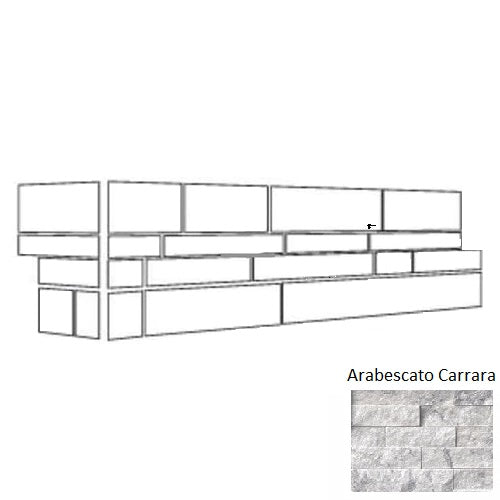RockMount Stacked Stone Panel Arabescato Carrara LPNLMARACAR618COR