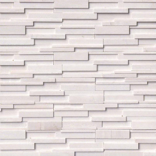 RockMount Stacked Stone Panel Arctic White 3D LPNLMARCWHI624-3DH