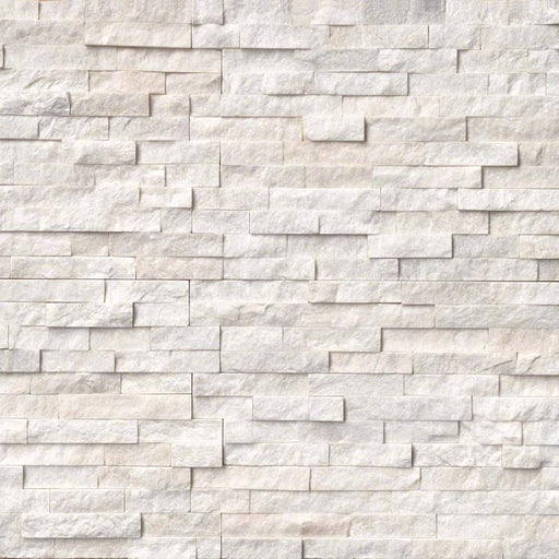 RockMount Stacked Stone Panel Arctic White LPNLQARCWHI624