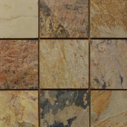 Autumn Slate Tile - 12" x 12" x 3/8" - 1/2" Natural Cleft Face, Gauged Back