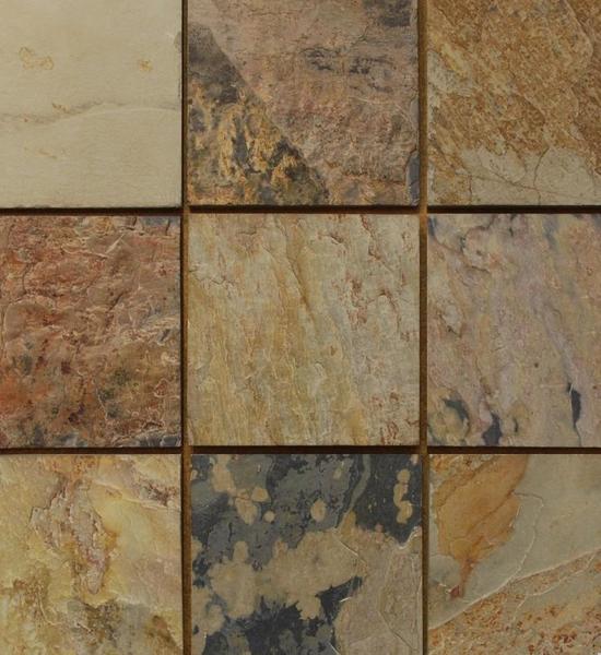 Full Tile Sample - Autumn Slate Tile - 24" x 24" x 3/8" - 5/8" Natural Cleft Face, Gauged Back
