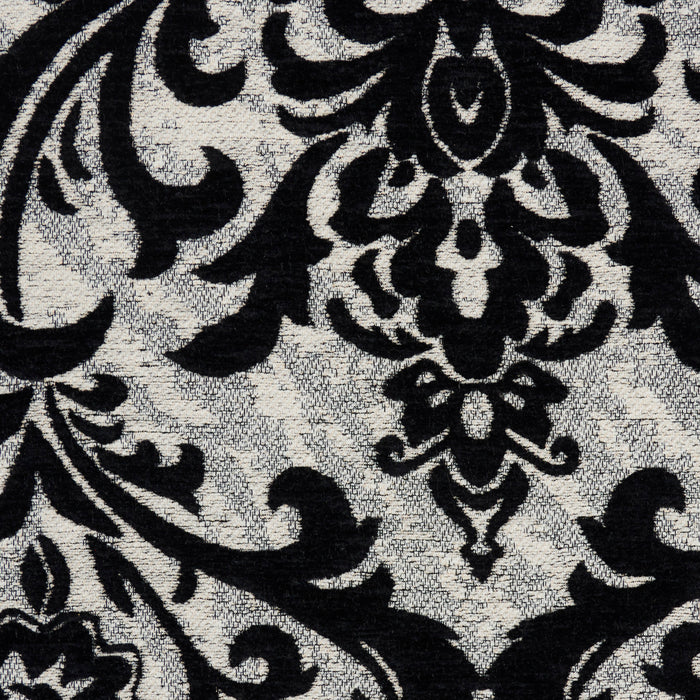 Damask Polyester Black/White DAS02 BKWHT