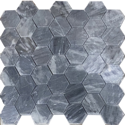 Bardiglio Polished Marble Mosaic - 2" Hexagon