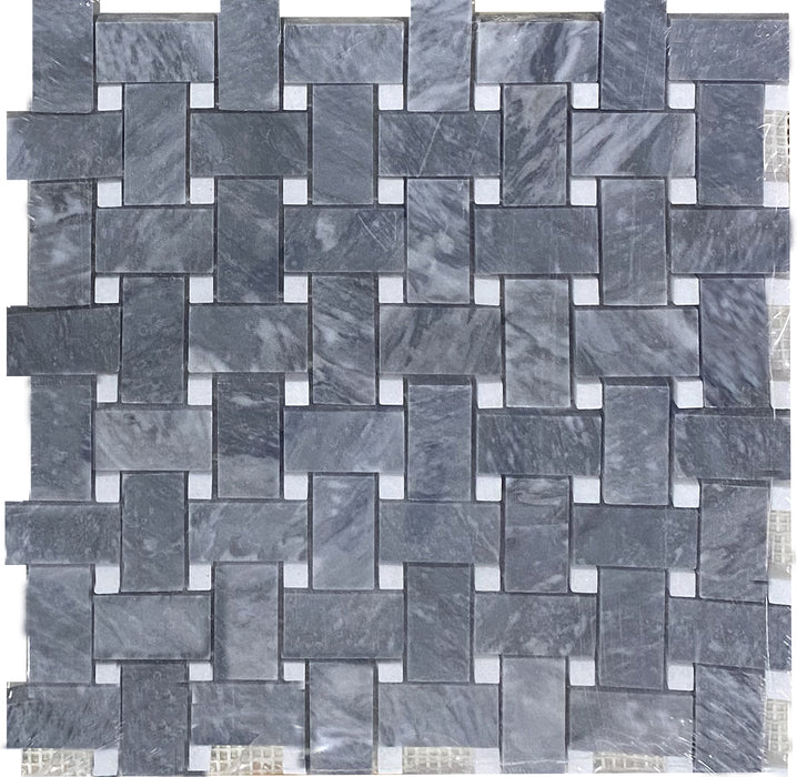 Bardiglio Marble Mosaic - 1" x 2" Basket Weave