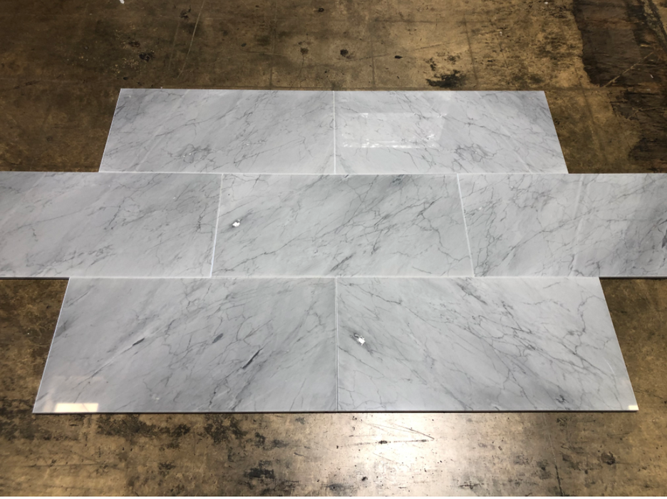 Bardiglio Imperiale Polished Marble Tile - 12" x 24" x 3/8"