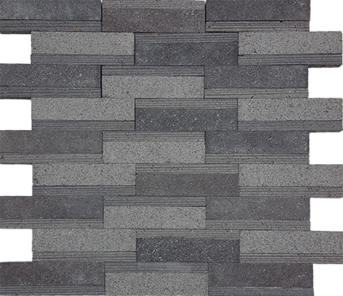 Full Sheet Sample - Pietra Antica Metropolitan Contempo Basalt Irregular Marble Mosaic - 11.75" x 11.75" Honed & Striated