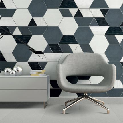 Bee Hive Medley Multiplex Hex Black / White P046 Matte