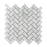 White Carrara Polished Marble Mosaic - 3/4" x 2" Herringbone