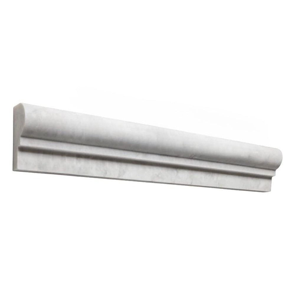 Bianco Congelato Dolomite Liner - 2" x 12" F1 Chair Rail Leather