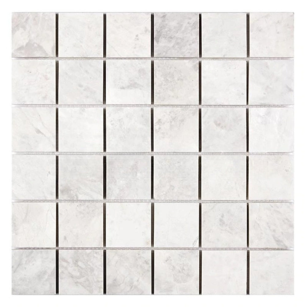 Bianco Congelato Dolomite Mosaic - 2" x 2" Leather