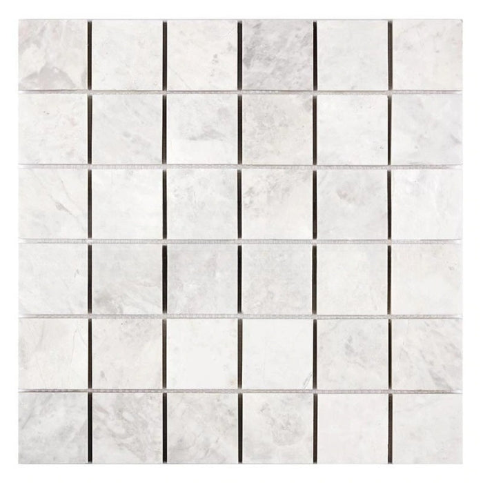 Bianco Congelato Dolomite Mosaic - 2" x 2" Leather