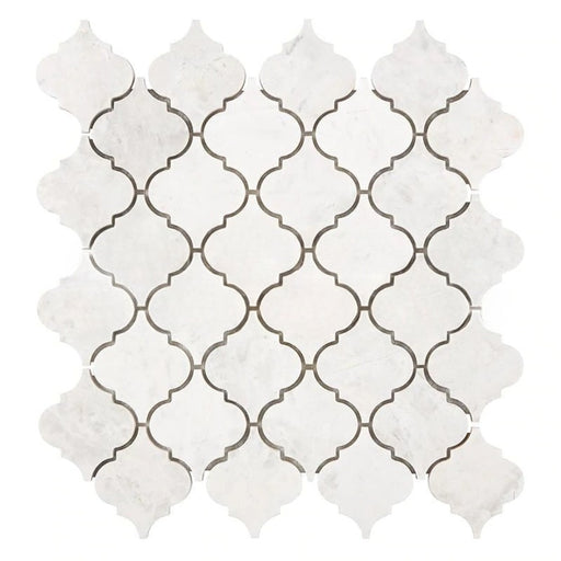 Bianco Congelato Dolomite Mosaic - 3" Arabesque Leather