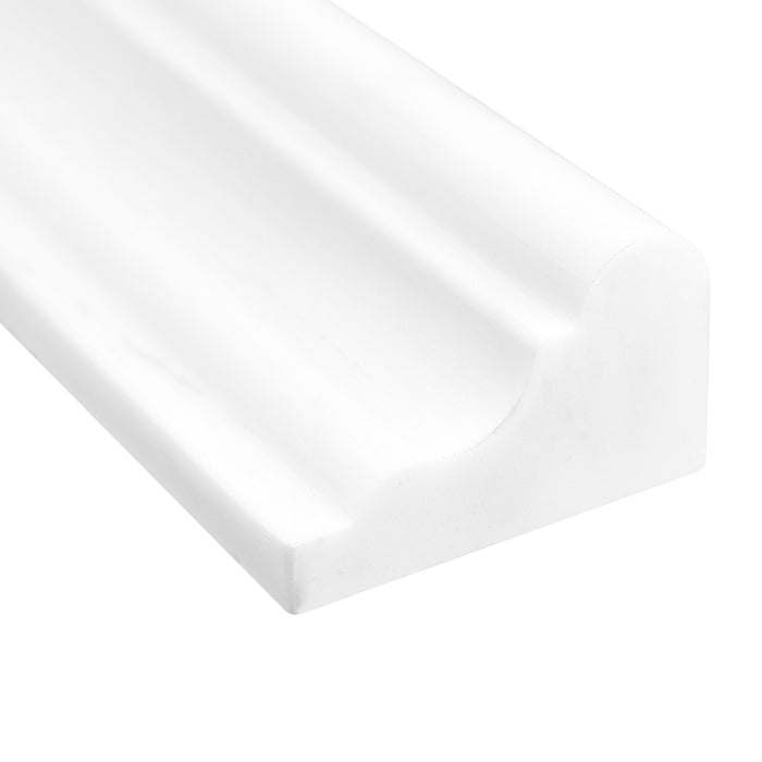 Bianco Dolomite Marble Tile - 2" x 12" F5 Chair Rail