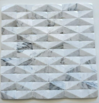 Blanco Marble Mosaic - 1" x 2" Diamante Polished