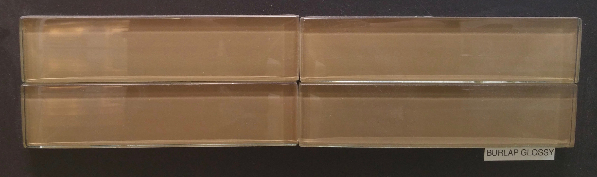 Full Tile Sample - Burlap Glass Tile - 1.8" x 7.8" x 1/2" Glossy