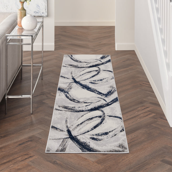 Brushstrokes Polypropylene Grey / Navy BSK02 GRYNV