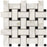 Calacatta Gold Marble Mosaic - Large Basket Weave with Black Dots Polished