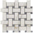 Calacatta Gold Marble Mosaic - Large Basket Weave with Blue/Gray Dots Honed