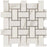 Calacatta Gold Marble Mosaic - Large Basket Weave with Calacatta Gold Dots Honed