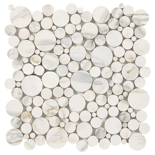 Calacatta Gold Marble Mosaic - Bubble Honed