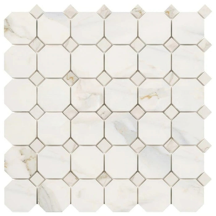 Calacatta Gold Marble Mosaic - Octagon with Calacatta Gold Dots Honed
