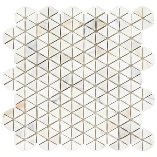 Calacatta Gold Marble Mosaic - Triangular Hexagon Tumbled