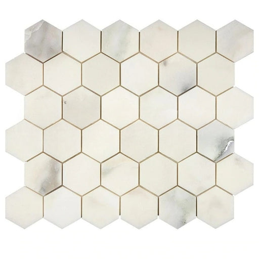 Calacatta Oliva Marble Mosaic - 2" Hexagon