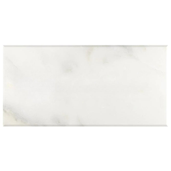 Full Tile Sample - Calacatta Oliva Beveled Marble Tile - 4" x 12" x 3/8" Polished