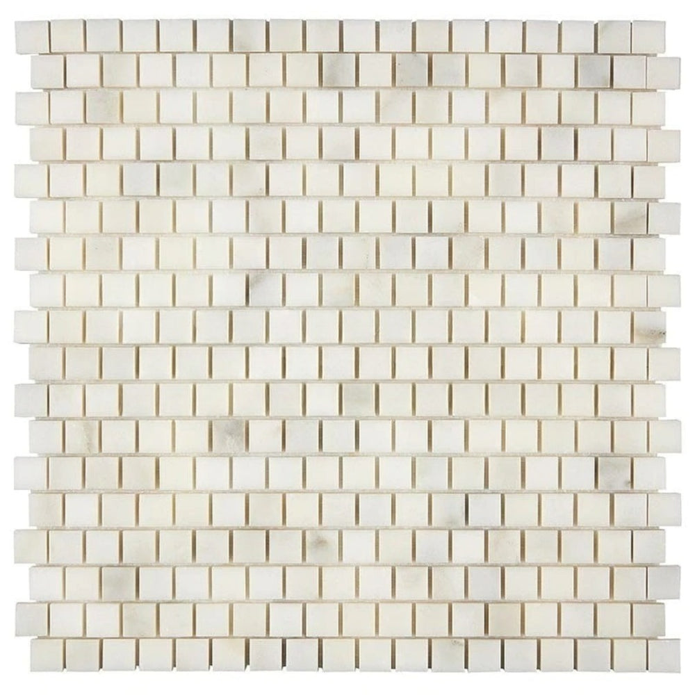 Calacatta Oliva Marble Mosaic - 5/8" x 5/8" Staggered