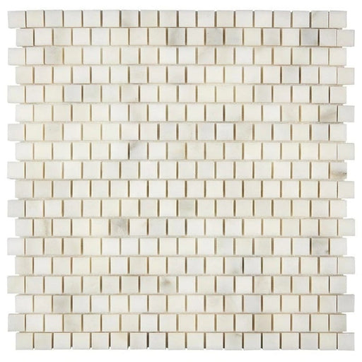 Calacatta Oliva Marble Mosaic - 5/8" x 5/8" Staggered