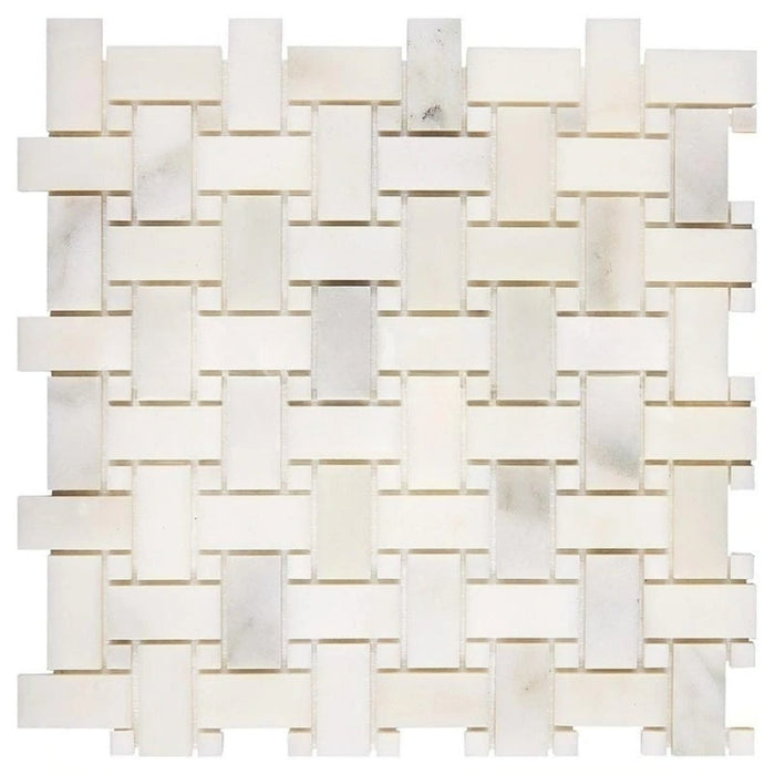 Calacatta Oliva Marble Mosaic - Basket Weave