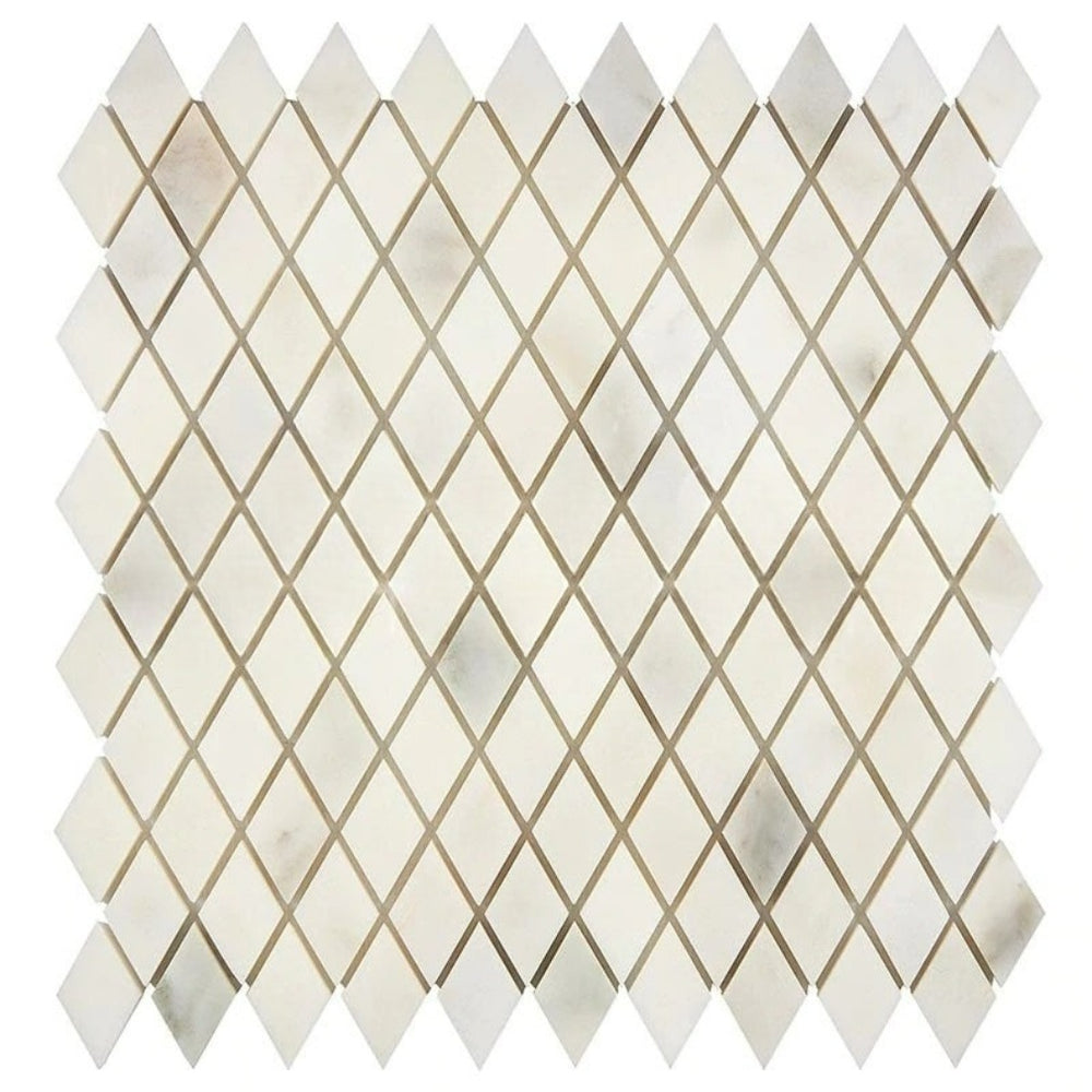 Calacatta Oliva Marble Mosaic - Diamond