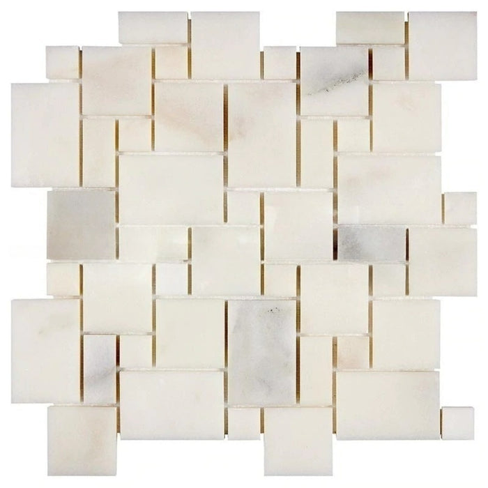 Calacatta Oliva Marble Mosaic - Mini Versailles Pattern