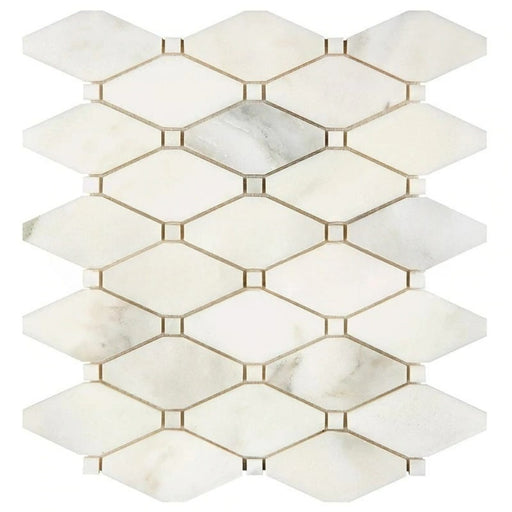 Calacatta Oliva Marble Mosaic - Elongated Octagon