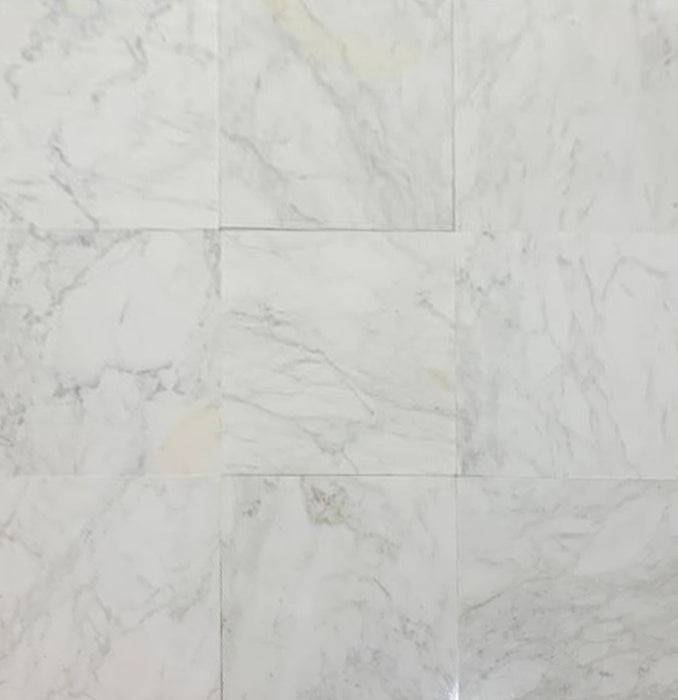 Full Tile Sample - Calacatta Caldia Marble Tile - 12" x 24" x 3/8" Honed