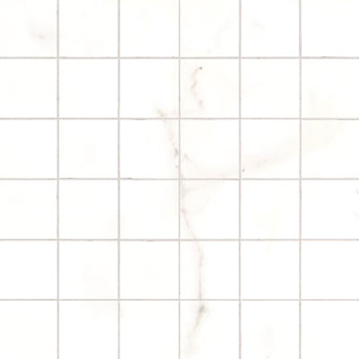 Full Sheet Sample - Classic Calacatta Porcelain Mosaic - 2" x 2" Matte