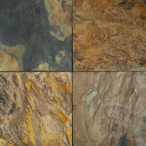 California Gold Slate Tile - 12" x 12" x 1/2" Natural Cleft Face, Gauged Back
