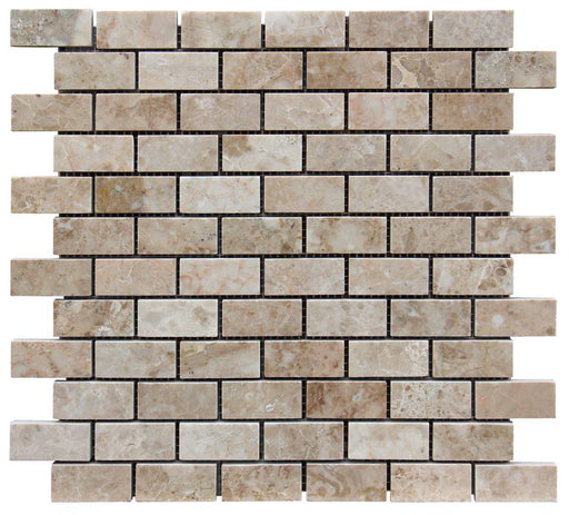 Cappuccino Polished Marble Mosaic - 1" x 2" Brick