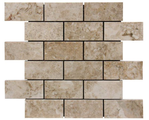 Cappuccino Polished Marble Mosaic - 2" x 4" Brick