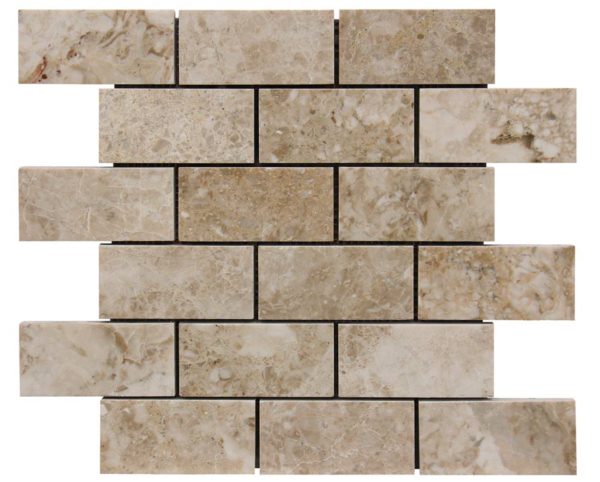 Cappuccino Polished Marble Mosaic - 2" x 4" Brick