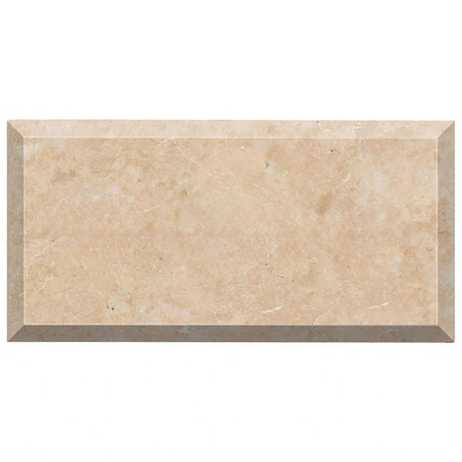 Full Tile Sample - Cappuccino Beveled Marble Tile - 3" x 6" x 3/8" Polished