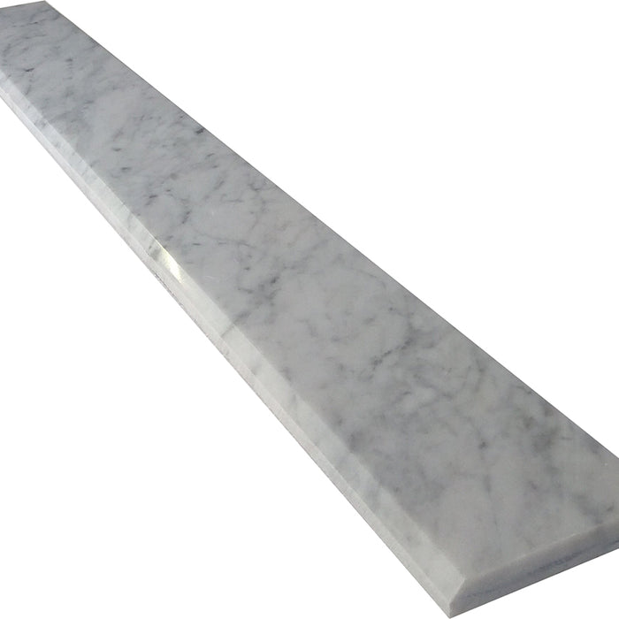 White Carrara Polished Marble Threshold - 6" x 72"