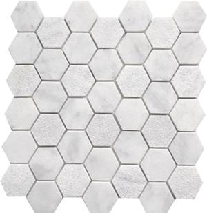 Full Sheet Sample - Pietra Antica Metropolitan Contempo Carrara Hexagon Marble Mosaic - 2" Multi Finish